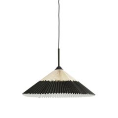 Light & Living Pleated hanglamp Ø60x23 cm - zwart/naturel