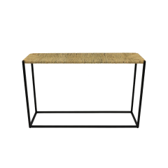 Kick Fay industrial sidetable - zwart - gevlochten - touw