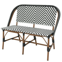 Thobias bankje zwart/wit gestreept