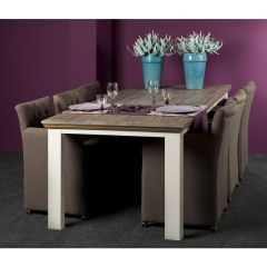 Tower Living Fleur eettafel - 220 cm vierkant - wit