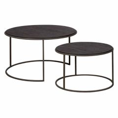 Tower Living Spello bijzettafel set rond vanaf 58 cm - grijs