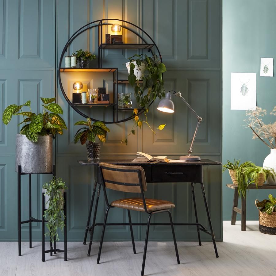 Light & Living Juna wandrek open Ø92x26 cm - zwart