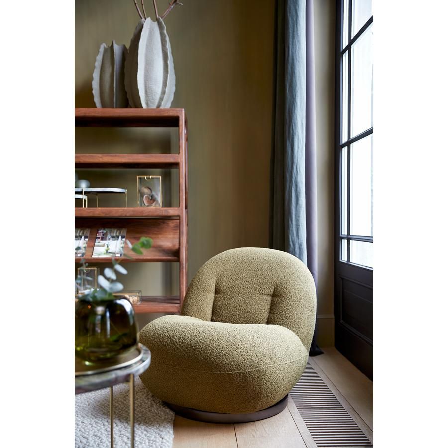 Light & Living Gumaca fauteuil bouclé - groen