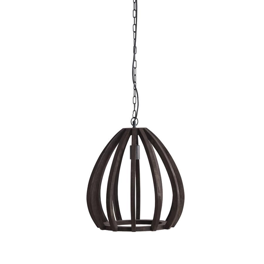 Light & Living Barsia hanglamp Ø40x42 cm - hout donkerbruin