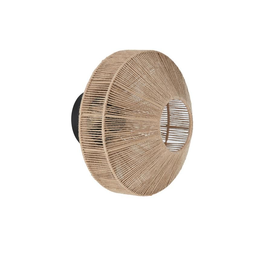 Light & Living Lyra wandlamp Ø31x31 cm - naturel+mat zwart