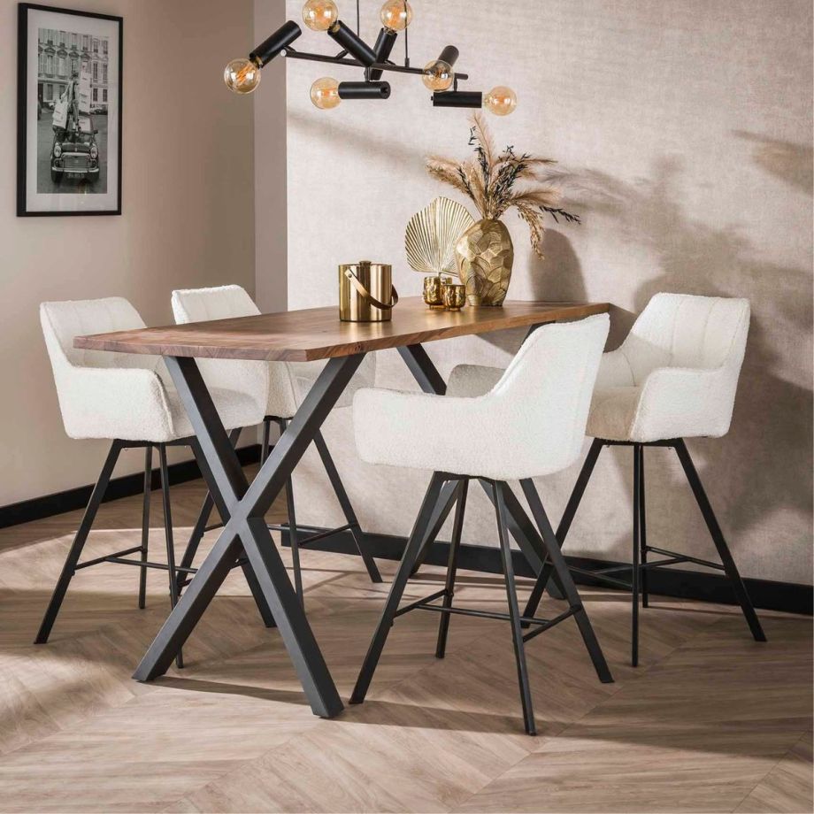 Ramon draaibare barstoel - 69 cm - boucle van het woonmerk Fraaai