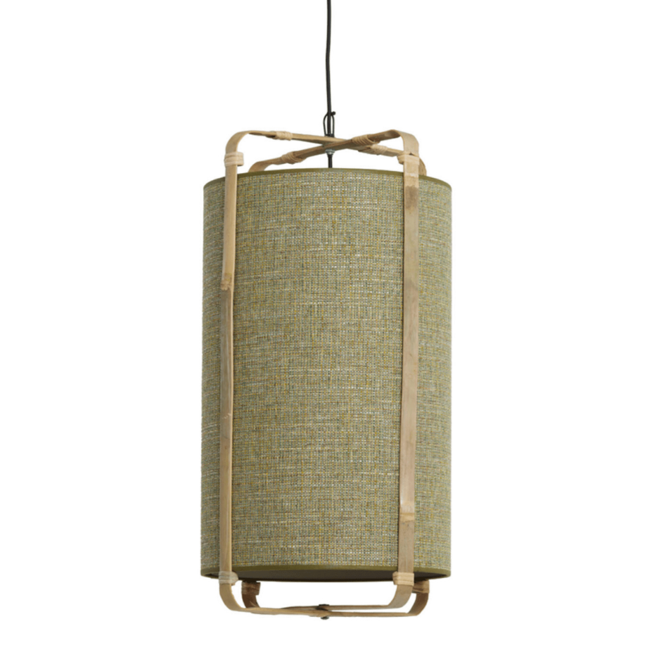 Light & Living Sendai hanglamp Ø37x66 cm - groen/bamboo