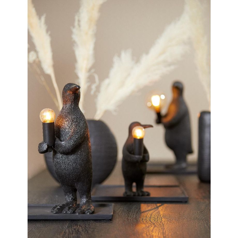 Light & Living Penguin tafellamp E14 12x12x24 cm - mat zwart