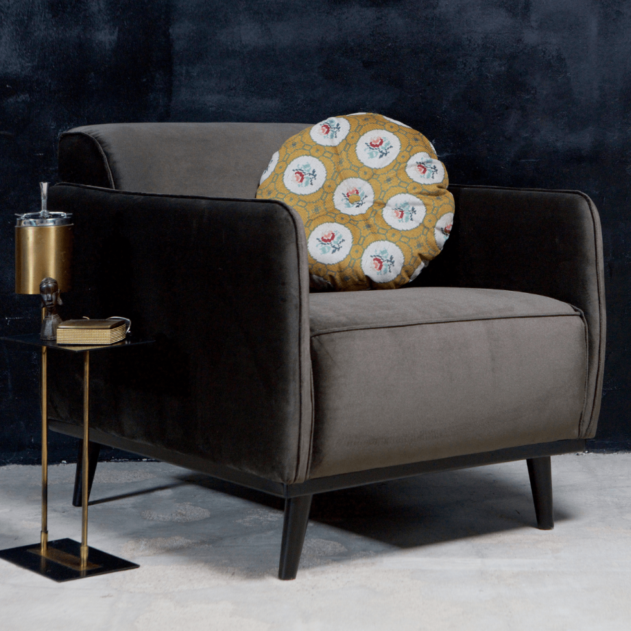Woood Fauteuil Statement Met Arm Fluweel