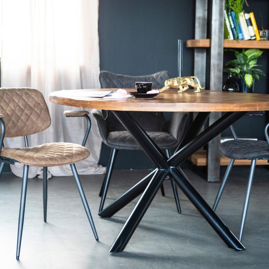 Eleonora Eettafel rond met kruispoot - Ø150x76 cm