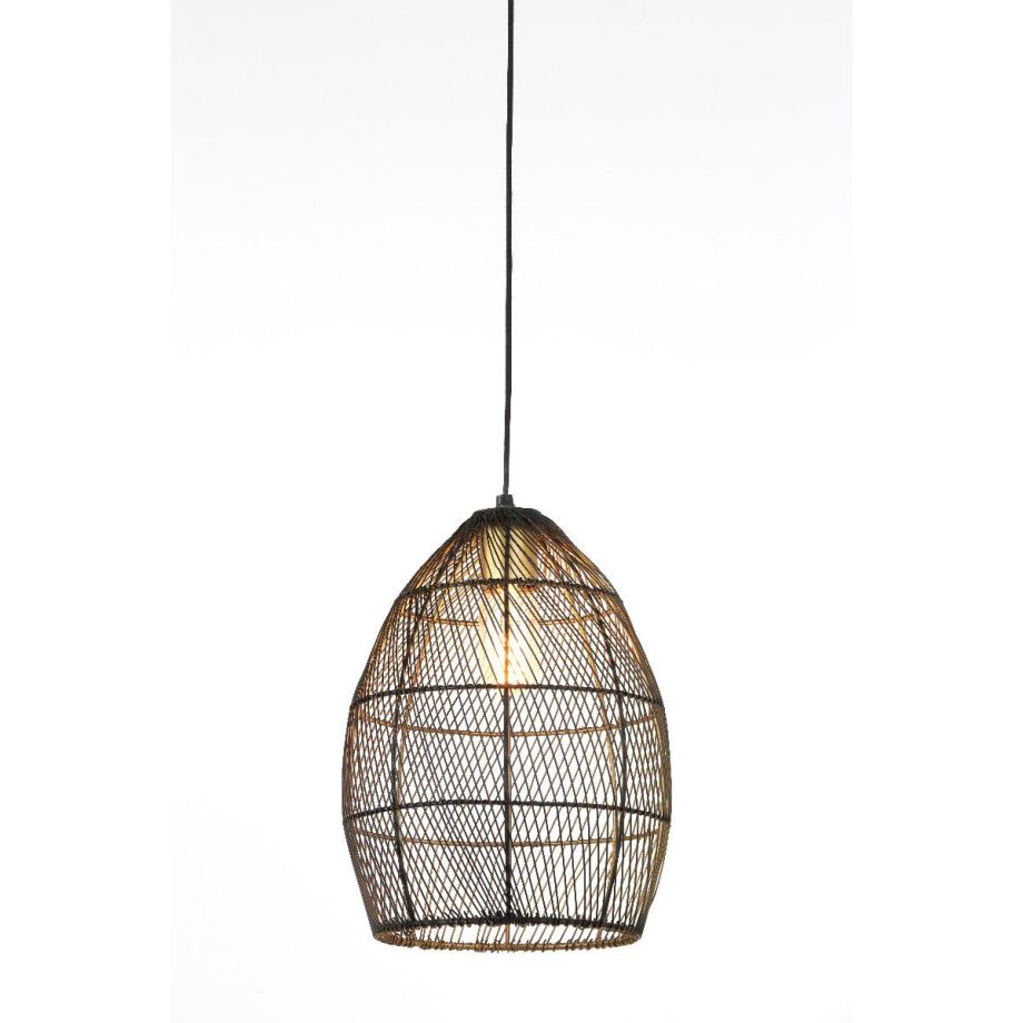 Light & Living Meya hanglamp Ø23x31 cm - zwart-goud