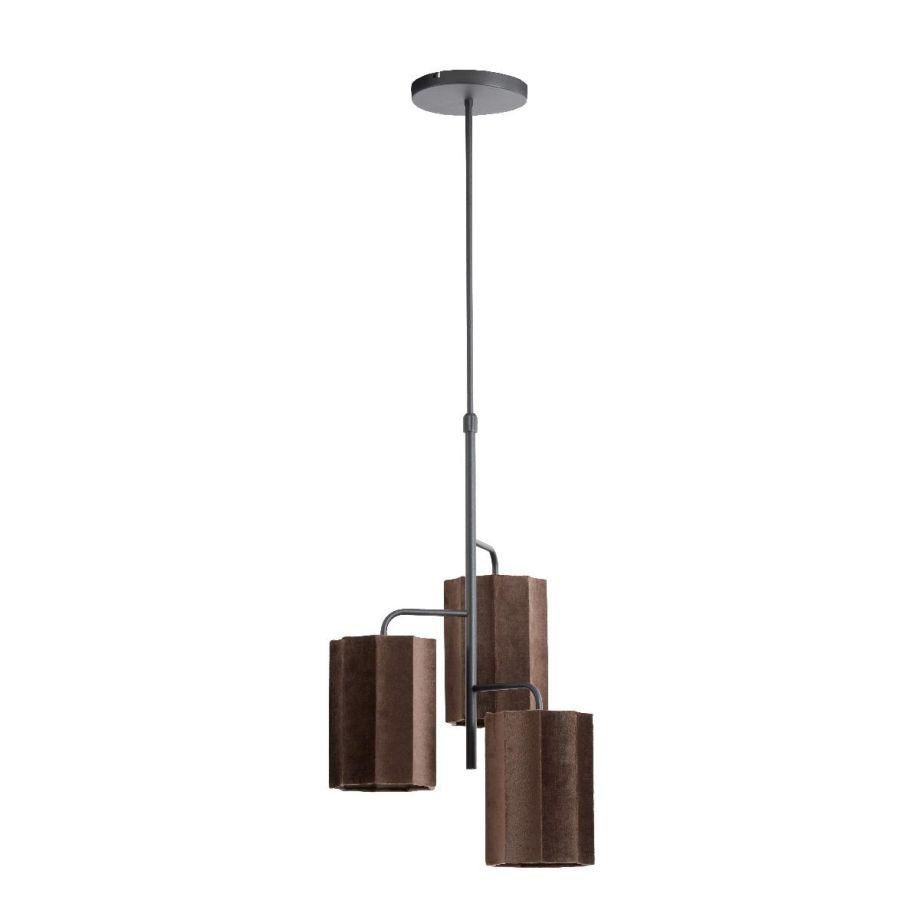 Light & Living Edisa hanglamp 3L - velvet donkerbruin