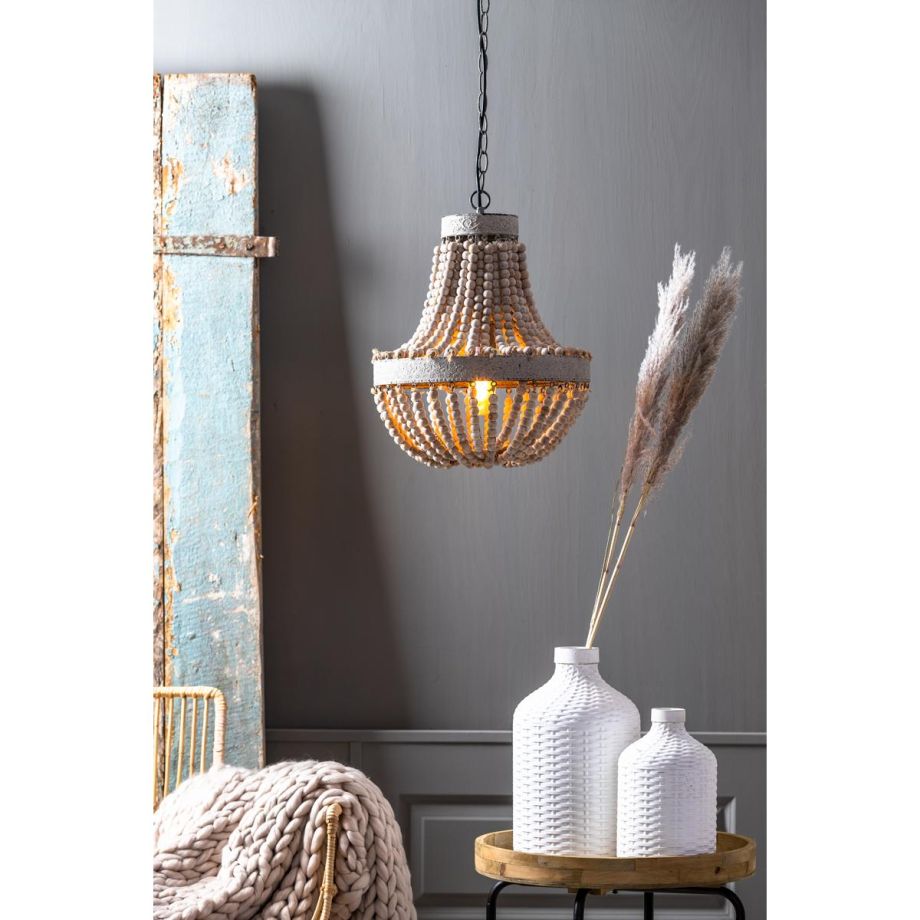 Light & Living Luna hanglamp kralen Ø35,5 cm - oud wit