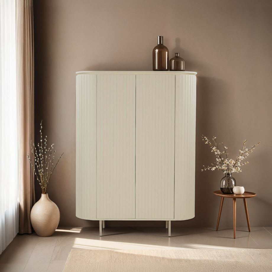 Livingfurn Patou wandkast hout 150 cm - ivoor