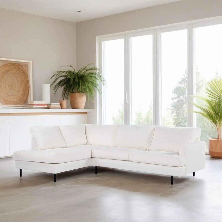 Vurna Trisha 3-zits hoekbank links stof - naturel