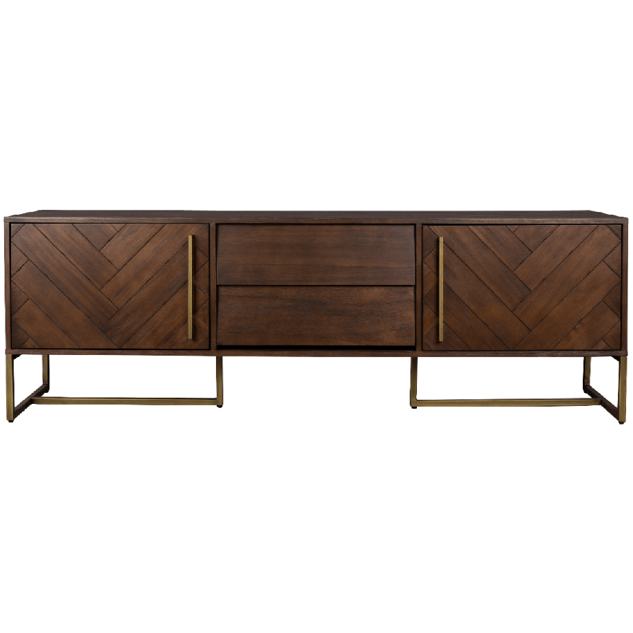 Class dressoir laag MDF 45x180x60 cm bruin/goud van het woonmerk Dutchbone