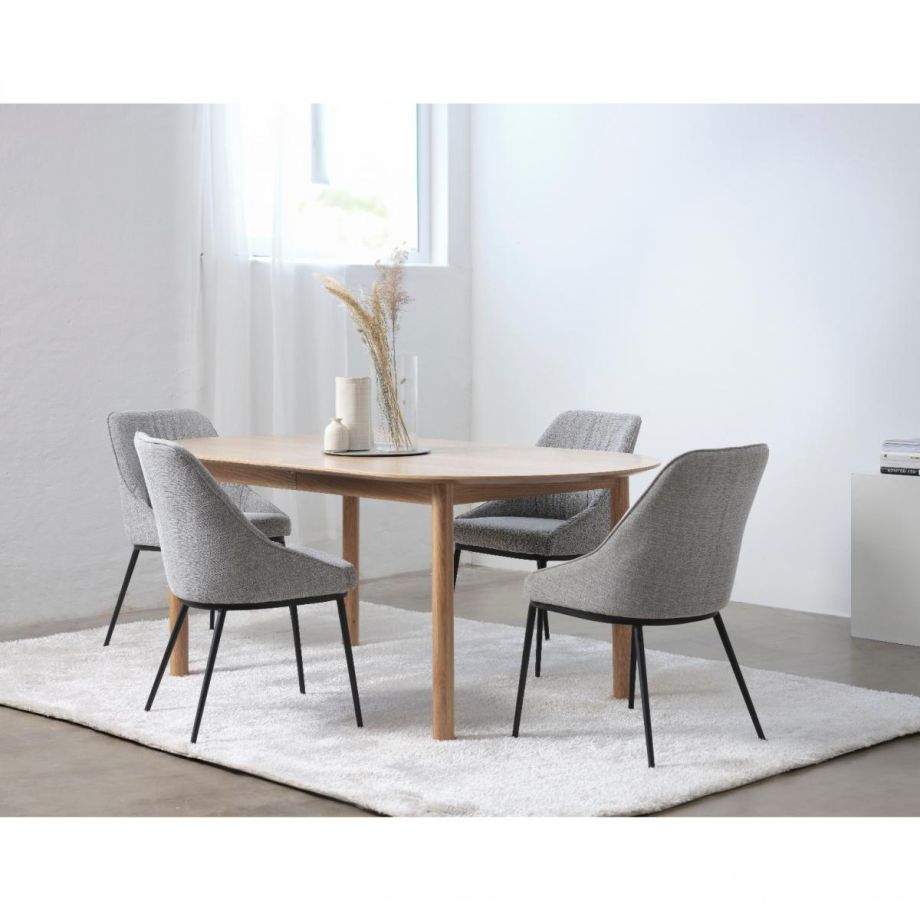Nordic Home Bjørn uitschuifbare ovale eettafel - 100x190-280 cm - naturel