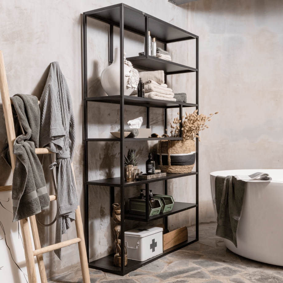 Woood Teun vakkenkast metaal zwart