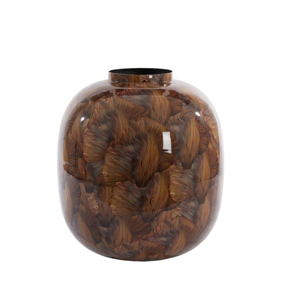 Light & Living Milos vaas deco Ø37x40 cm - bruin/licht bruin