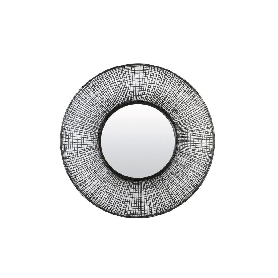 Light & Living Samat spiegel Ø78x12 cm - zwart