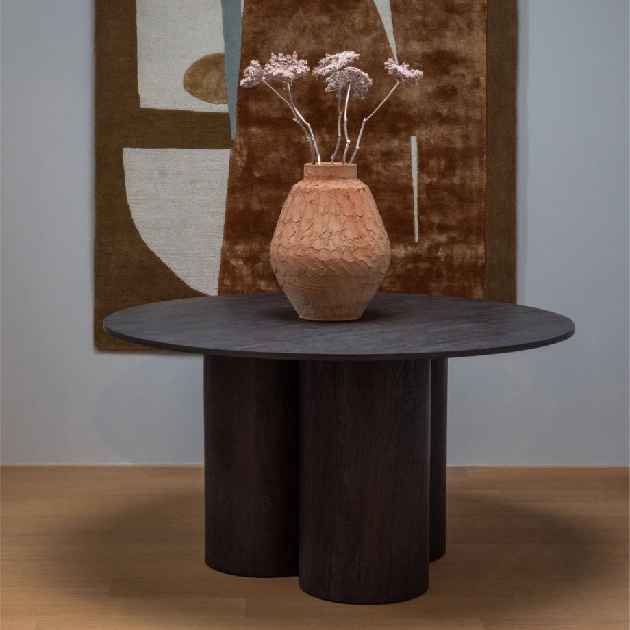 Woood Oona eettafel rond mdf ø140 cm - donkerbruin