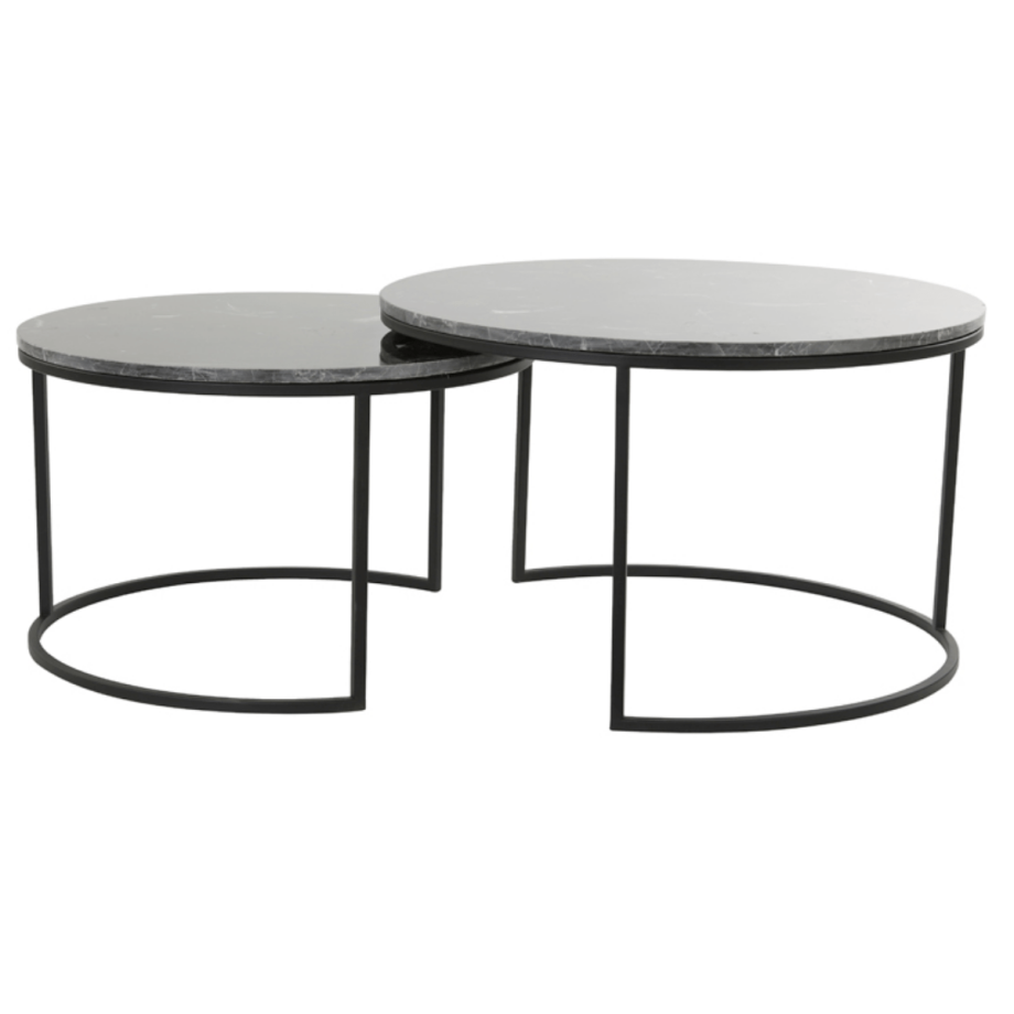  Salontafel Alfio marmer set van 2 van het woonmerk Light & Living