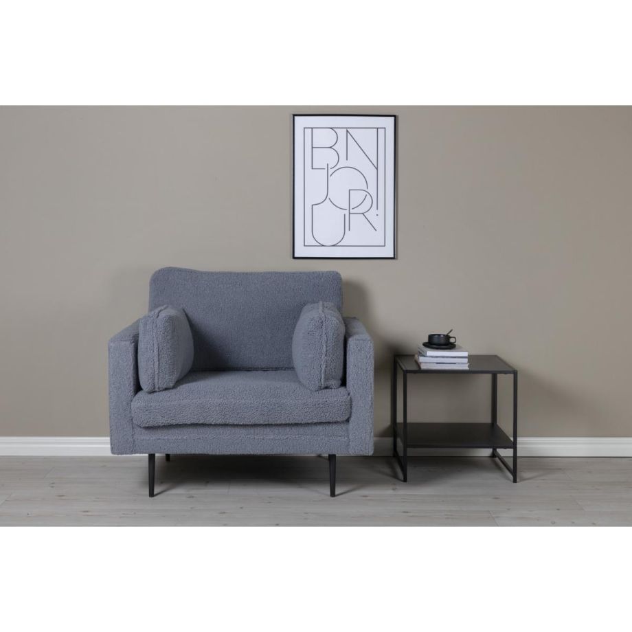 Svea Kiva fauteuil - teddy - donkergrijs