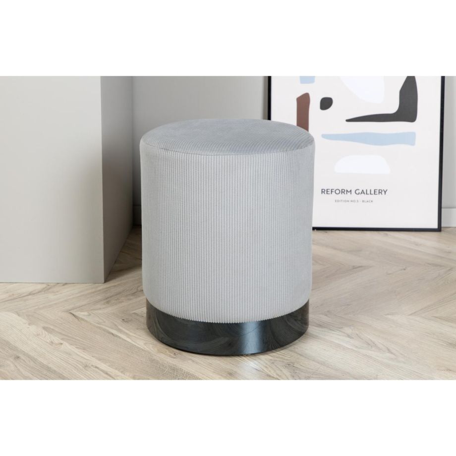 Svea Cleo poef - rib - grijs