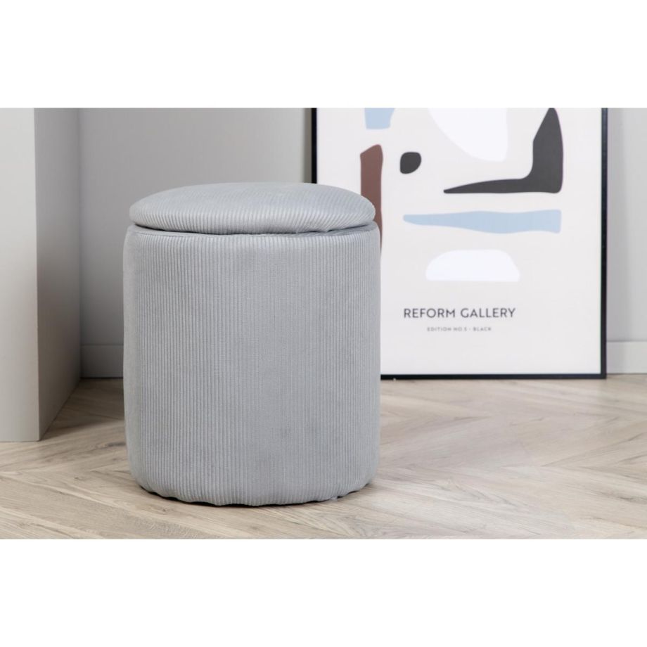 Svea Zara poef - rib - grijs