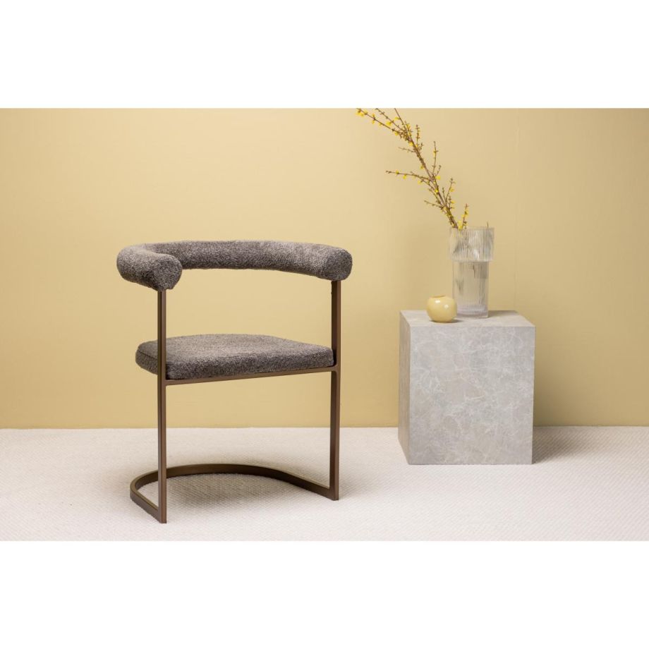 Svea Zelo eetkamerstoel - boucle - bruin