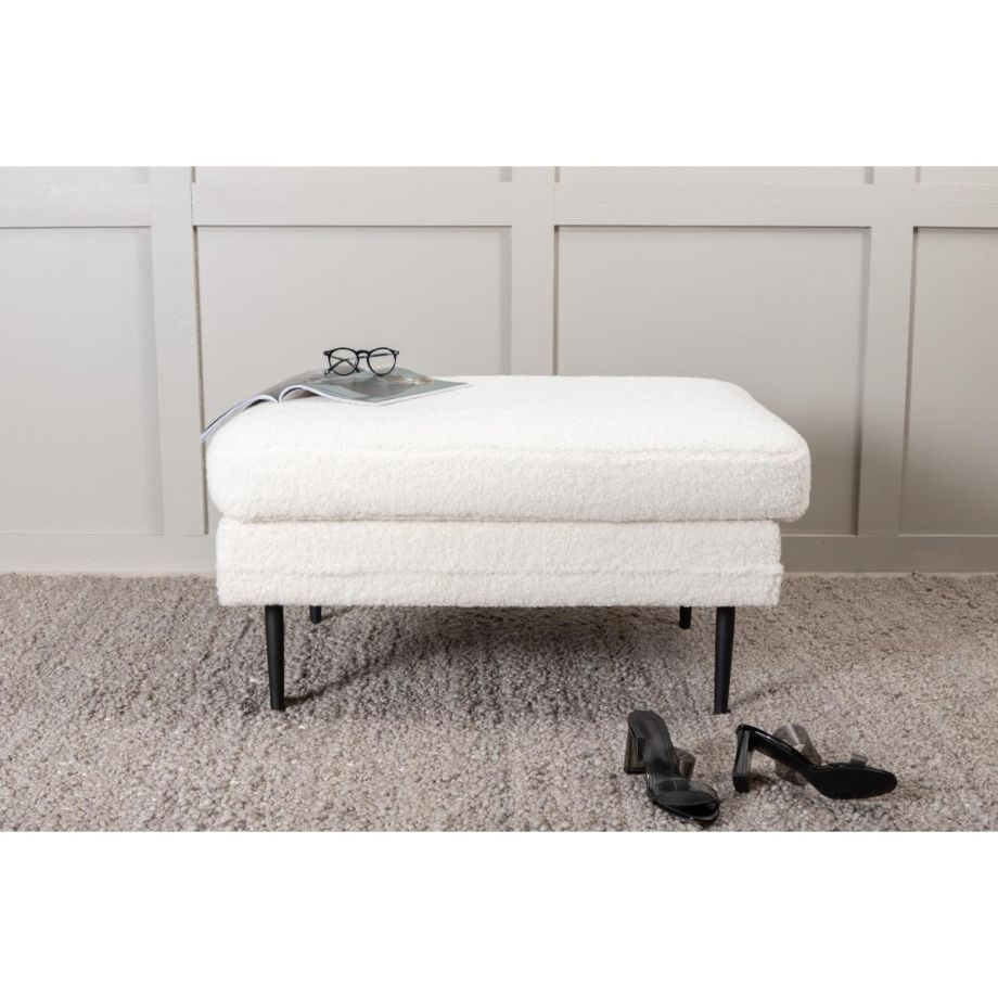 Svea Kira hocker - teddy - wit