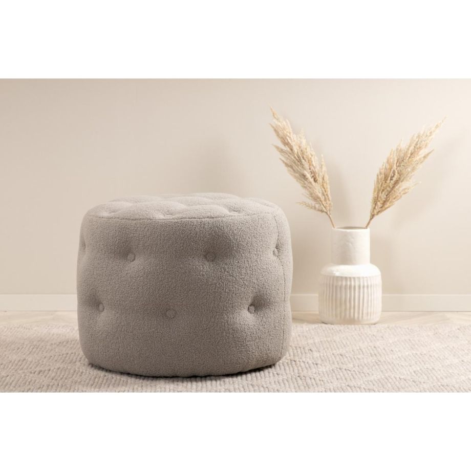 Svea Juno hocker - teddy - grijs