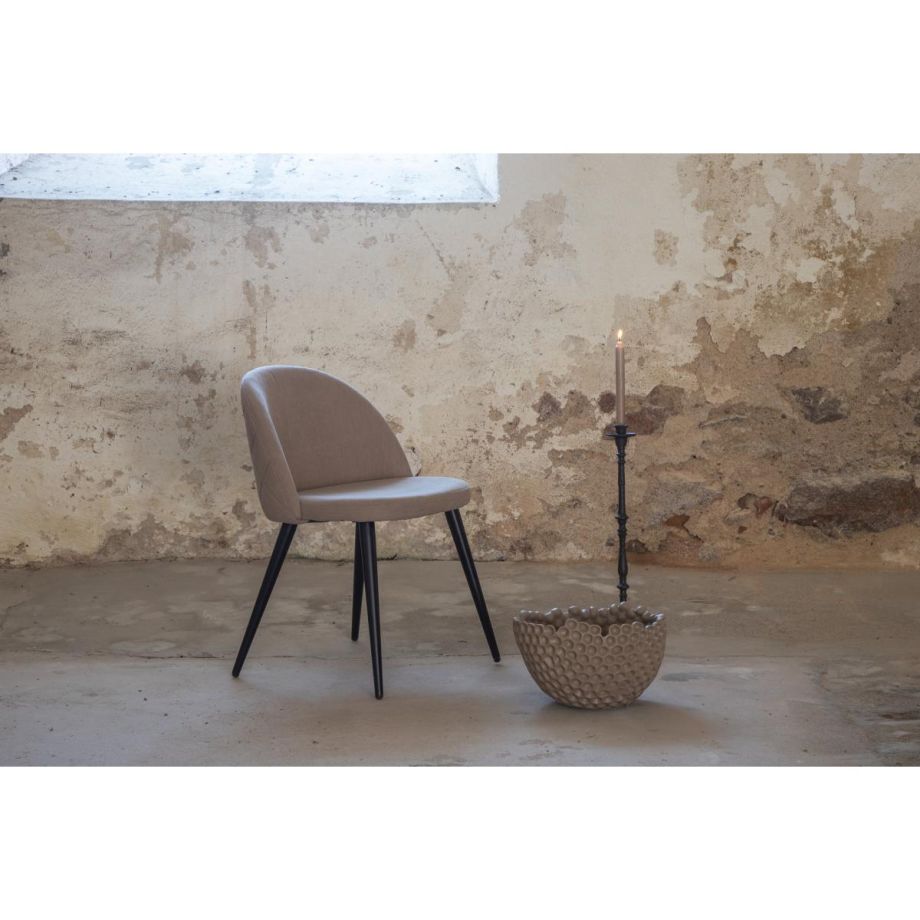 Svea Zako eetkamerstoel - ruitpatroon - linnnenlook - beige