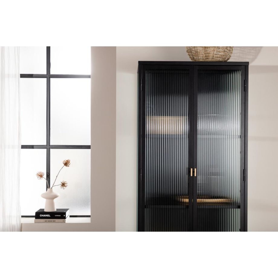 Svea Limo vitrinekast - 70 x 160 cm - zwart