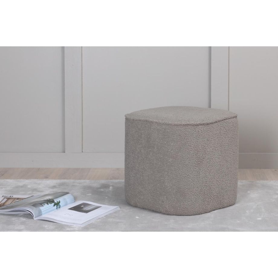 Svea Arlo poef - teddy - grijs