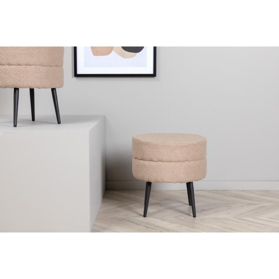 Svea Zane hocker - teddy - beige