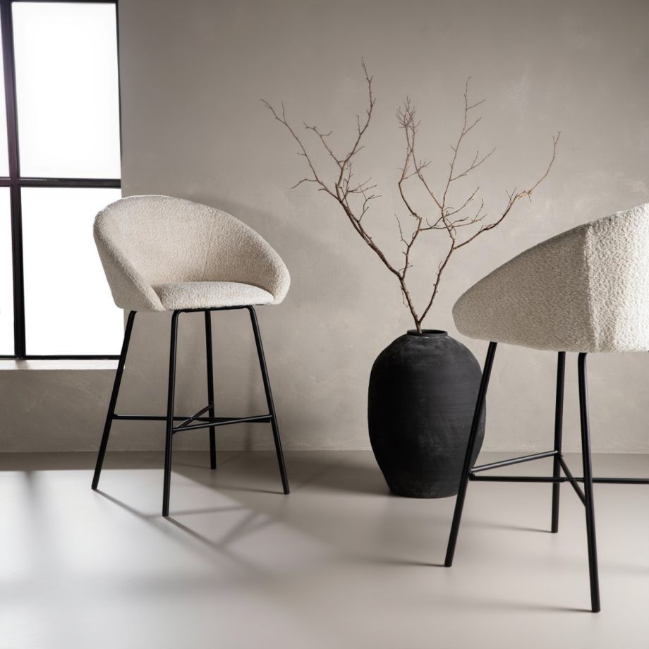 Svea Kirla barkruk 69 cm - teddy - wit