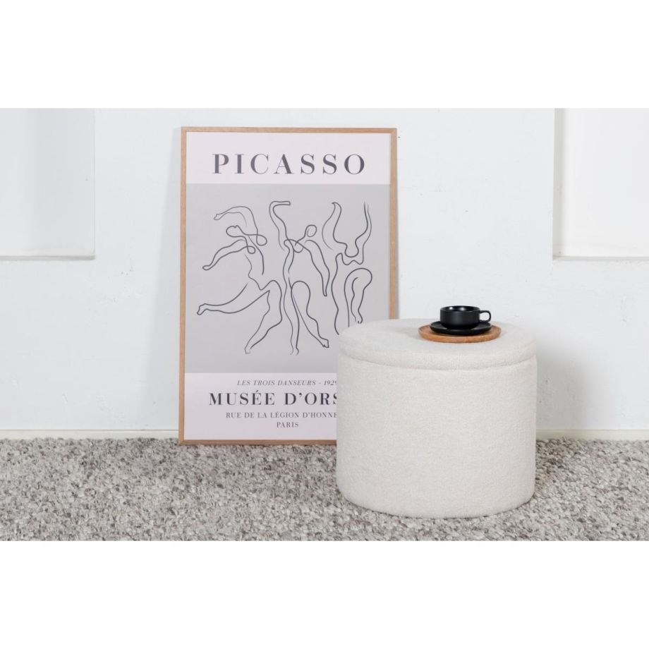 Svea Blaze poef - teddy - wit