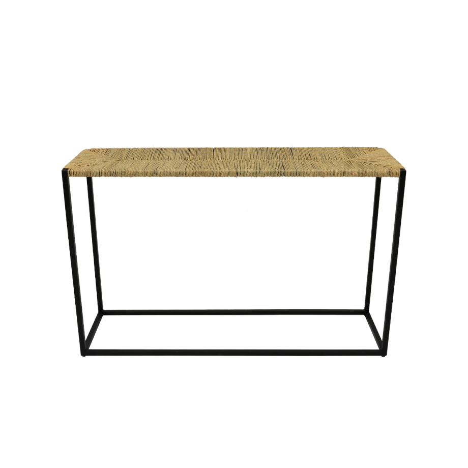 Kick Fay industrial sidetable - zwart - gevlochten - touw