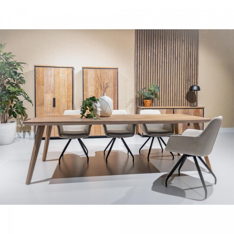 Livingfurn Tomar eetkamertafel - 220 cm - naturel - hout