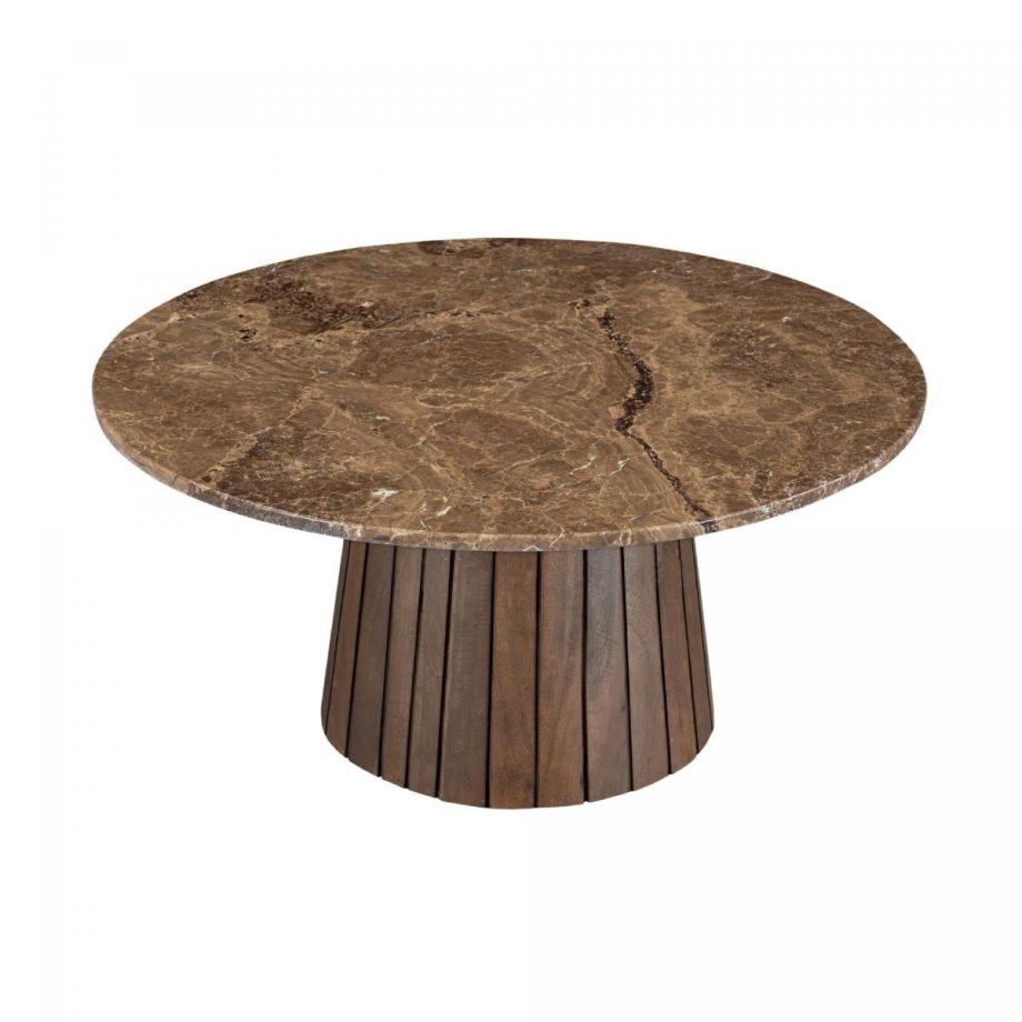 Livingfurn Emperador ronde salontafel - Ø80 cm - marmer - bruin