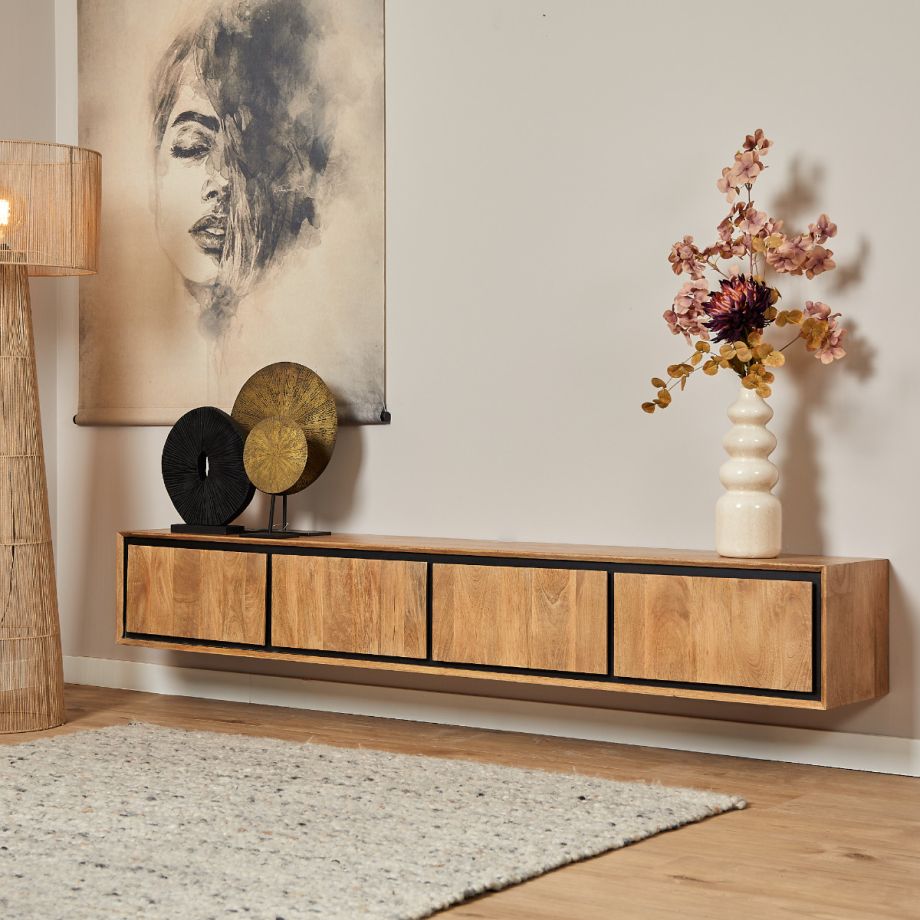 Starfurn Zwevend tv-meubel RichWood 200 cm - naturel