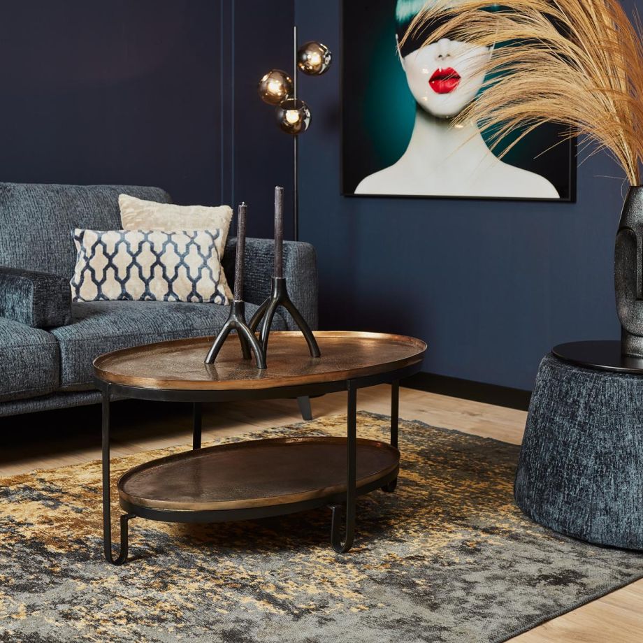 Starfurn Ovale salontafel Kate - 100 cm - antiek goud