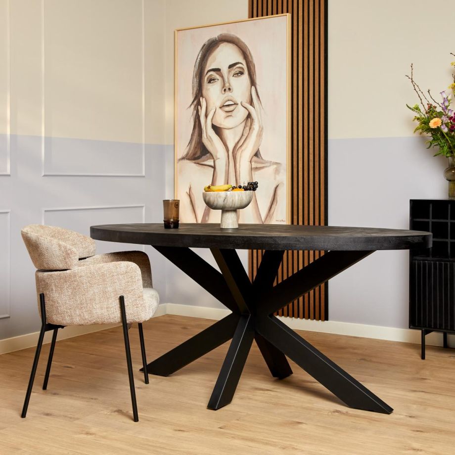 Starfurn Eettafel Denver 180 cm ovaal - zwart