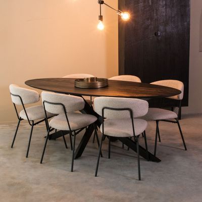 Label51 James eetkamertafel ovaal 210 cm mangohout