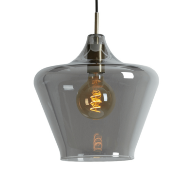Light & Living Solly hanglamp Ø30x30 cm antiek brons/smoke glas