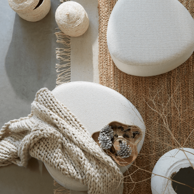 Light & Living Liberia poef 68x68x35 cm - beige