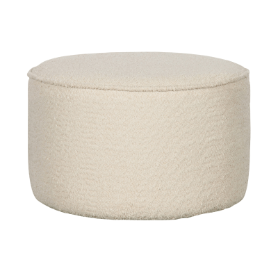 Sara poef laag bouclé creme van het woonmerk Woood