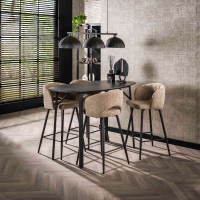 Fraaai Karla bartafel deens ovaal - zwart/bruin