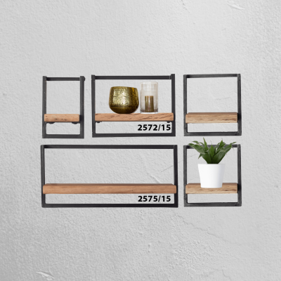 Fraaai Woody metaal wandplank - bundel set van vijf 100x65 cm